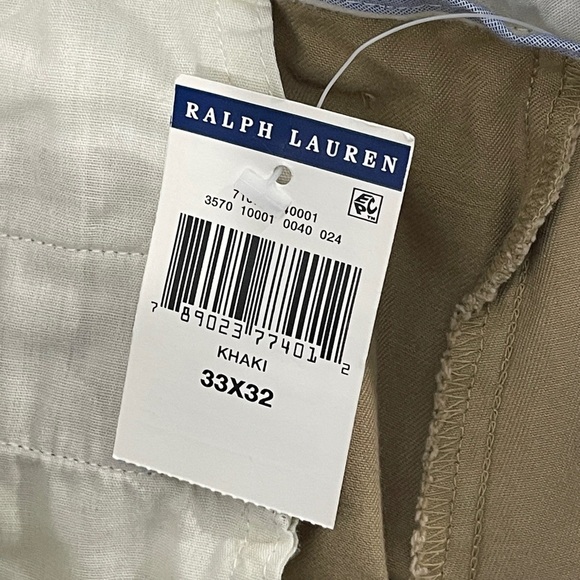 Polo Ralph Lauren Classic Fit Embroidered Crest Emblem Khaki Chino Trouser 33x32 - Picture 12 of 12